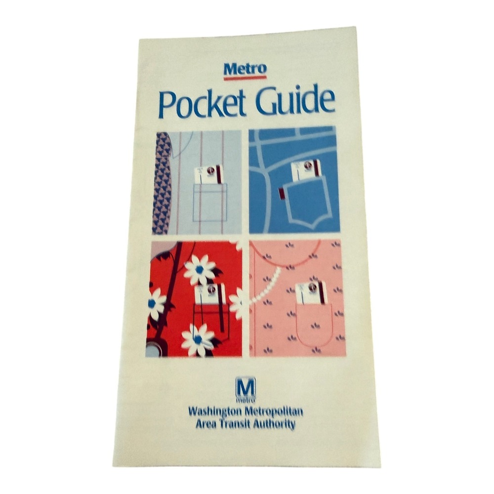 Vintage 1995 Washington DC Metro Pocket Guide WMATA Transit Memorabilia